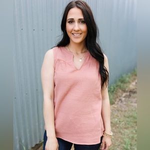 Sleeveless Top-Coral NEW